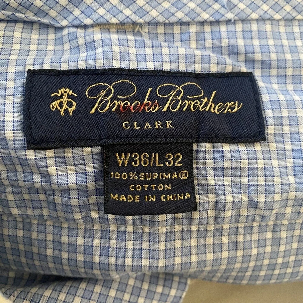 Brooks Brothers Clark Fit Chinos Mens 36x32 Khaki Tan Supima Cotton Pants